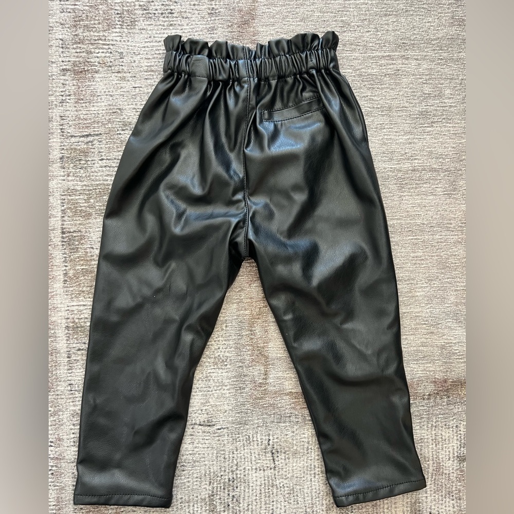 Zara Faux Leather Paperbag Waist Pants